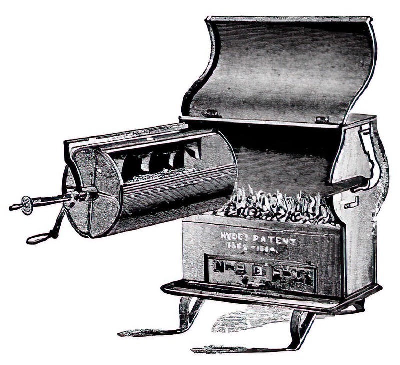 Bản vẽ máy rang kéo rời của James W. Carter, vào năm 1846