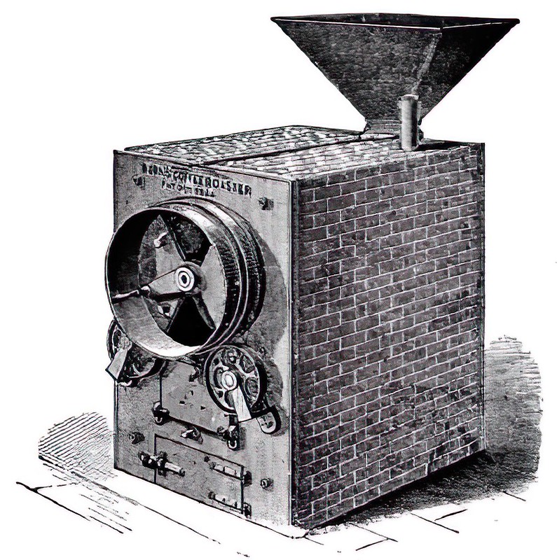 Bản vẽ máy rang Burns Roaster năm 1864