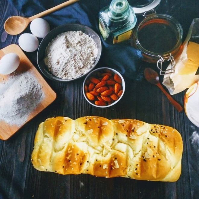 kinh nghiệm làm bánh mì hoa cúc trà xanh 24